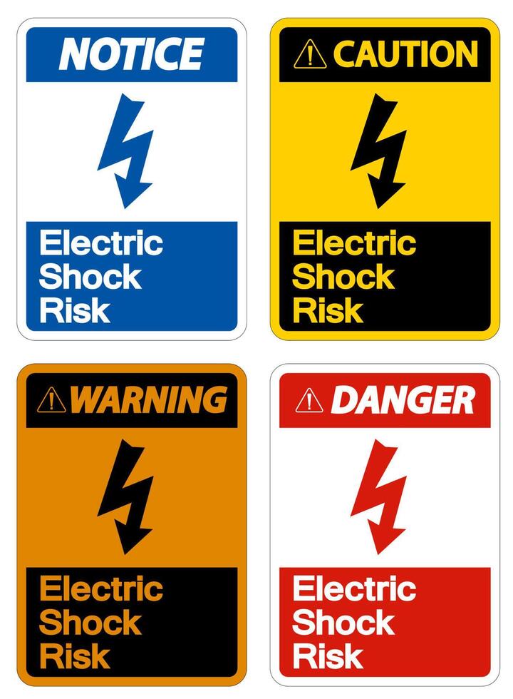 Electric Shock Risk Symbol Sign On White Background vector