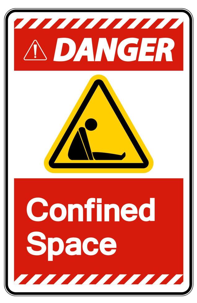 Caution Confined Space Symbol Sign Isolated On White Background vector