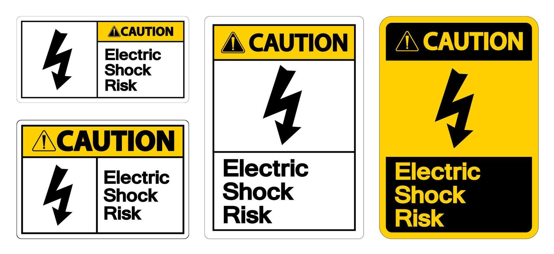 Caution Electric Shock Risk Symbol Sign On White Background vector