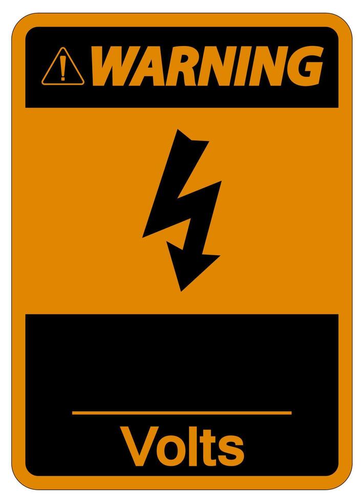 Warning Volts Symbol Sign On White Background vector