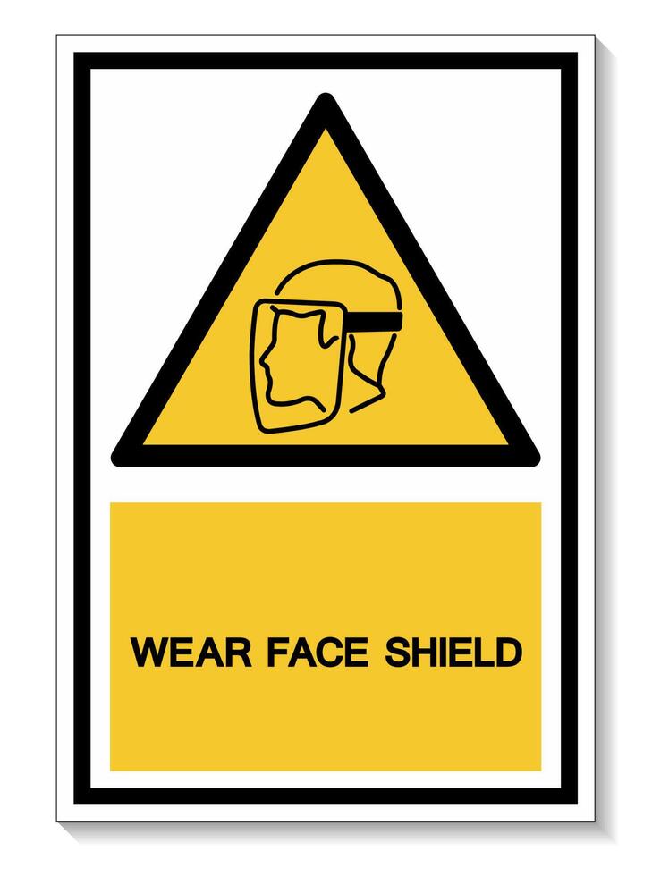 Symbol Face Shield Must Be Worn sign Isolate On White Background,Vector Illustration EPS.10 vector