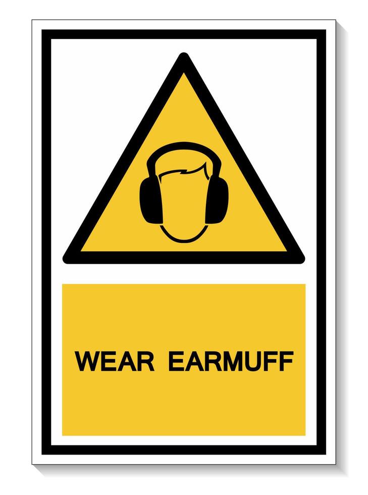 Symbol Wear Ear muff sign Isolate On White Background,Vector Illustration EPS.10 vector