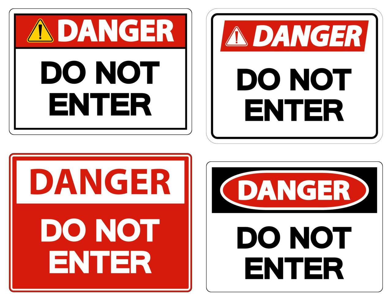 Danger Do Not Enter Symbol On White Background vector