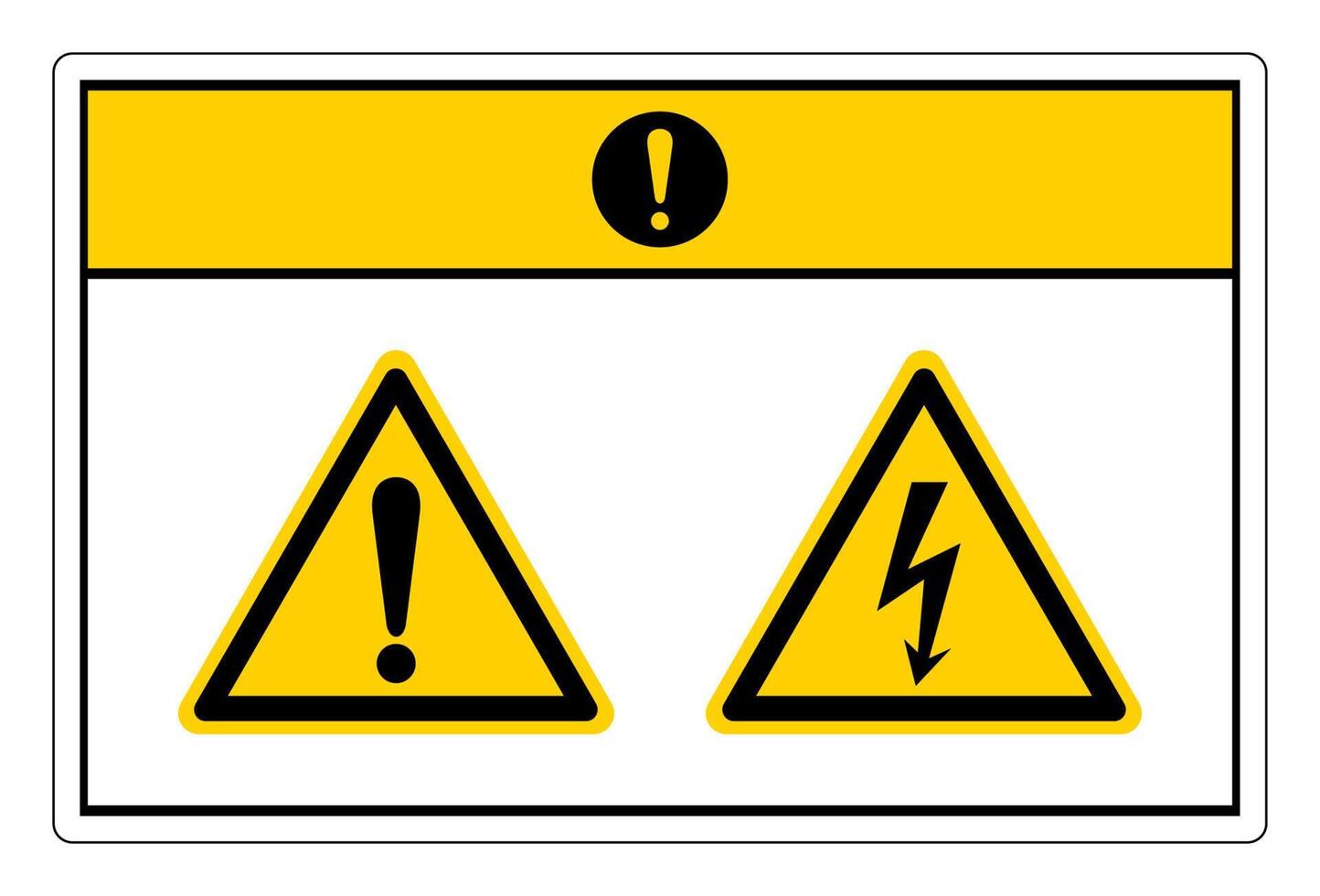 Caution Electric Shock Hazard Symbol Sign On White Background vector