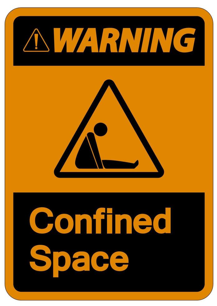 Caution Confined Space Symbol Sign Isolated On White Background vector