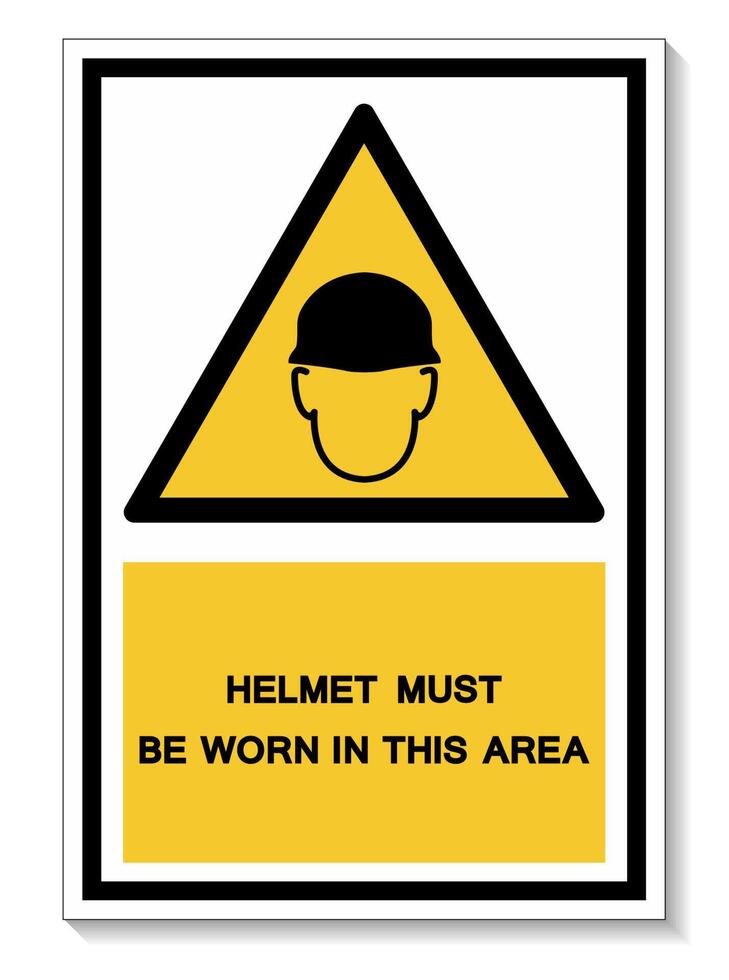 Helmet Must Be Worn In This Area Sign symbol Isolate On White Background,Vector Illustration EPS.10 vector