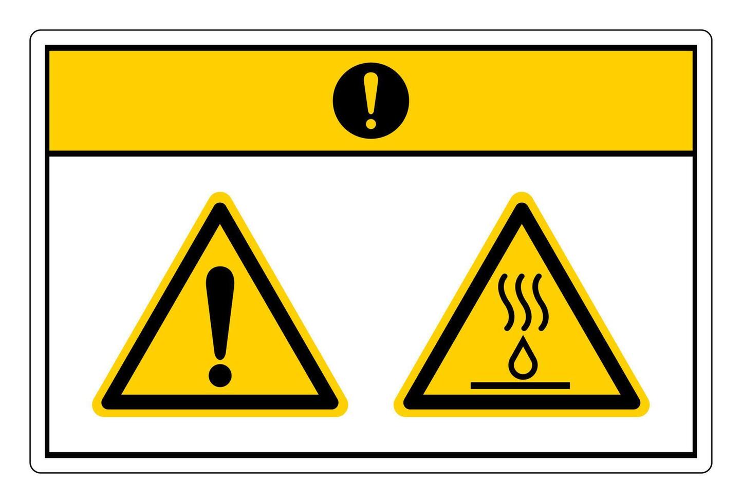 precaución líquidos calientes símbolo de peligro de quemadura sobre fondo blanco vector