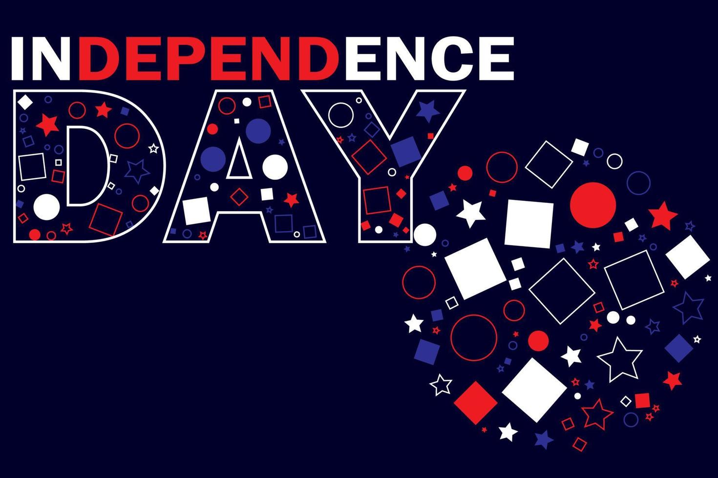 Independence Day Text with Shape combination colors Good for holidays vector