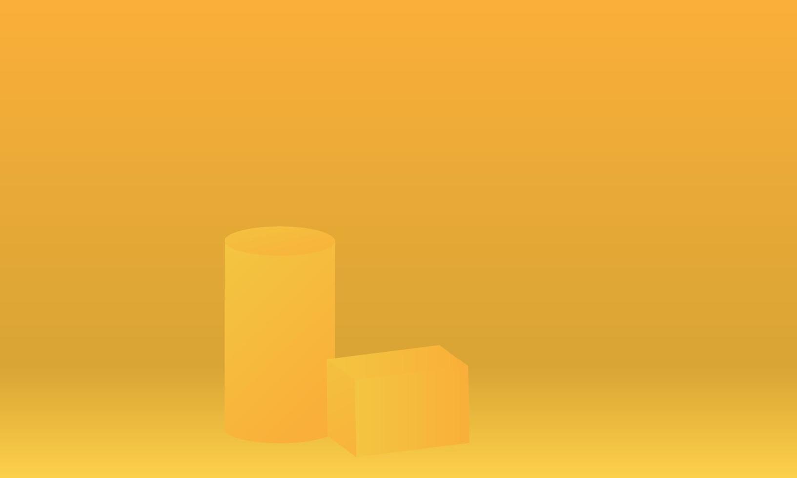 Cylinder and Cube Vector 3D Blank Studio Vector