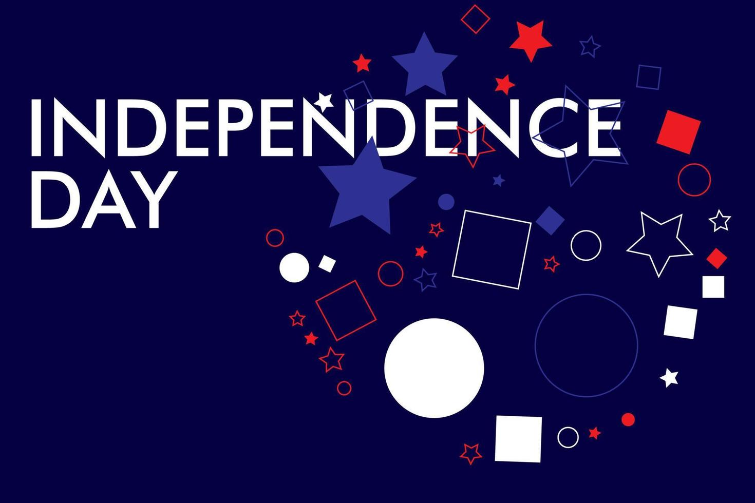 Independence Day Text with Random shape colors vector