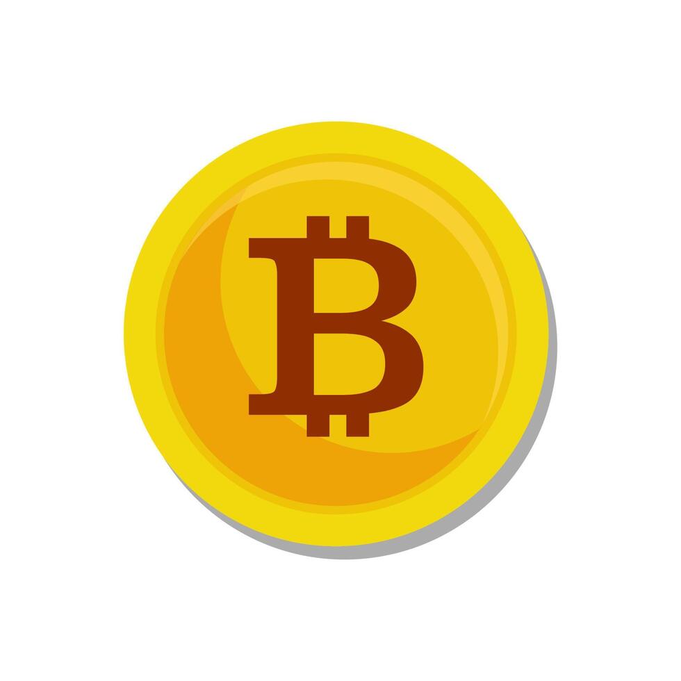 icono plano bitcoin. moneda de bit de moneda criptográfica. emblema de criptomoneda. logo de dinero web e internet. vector