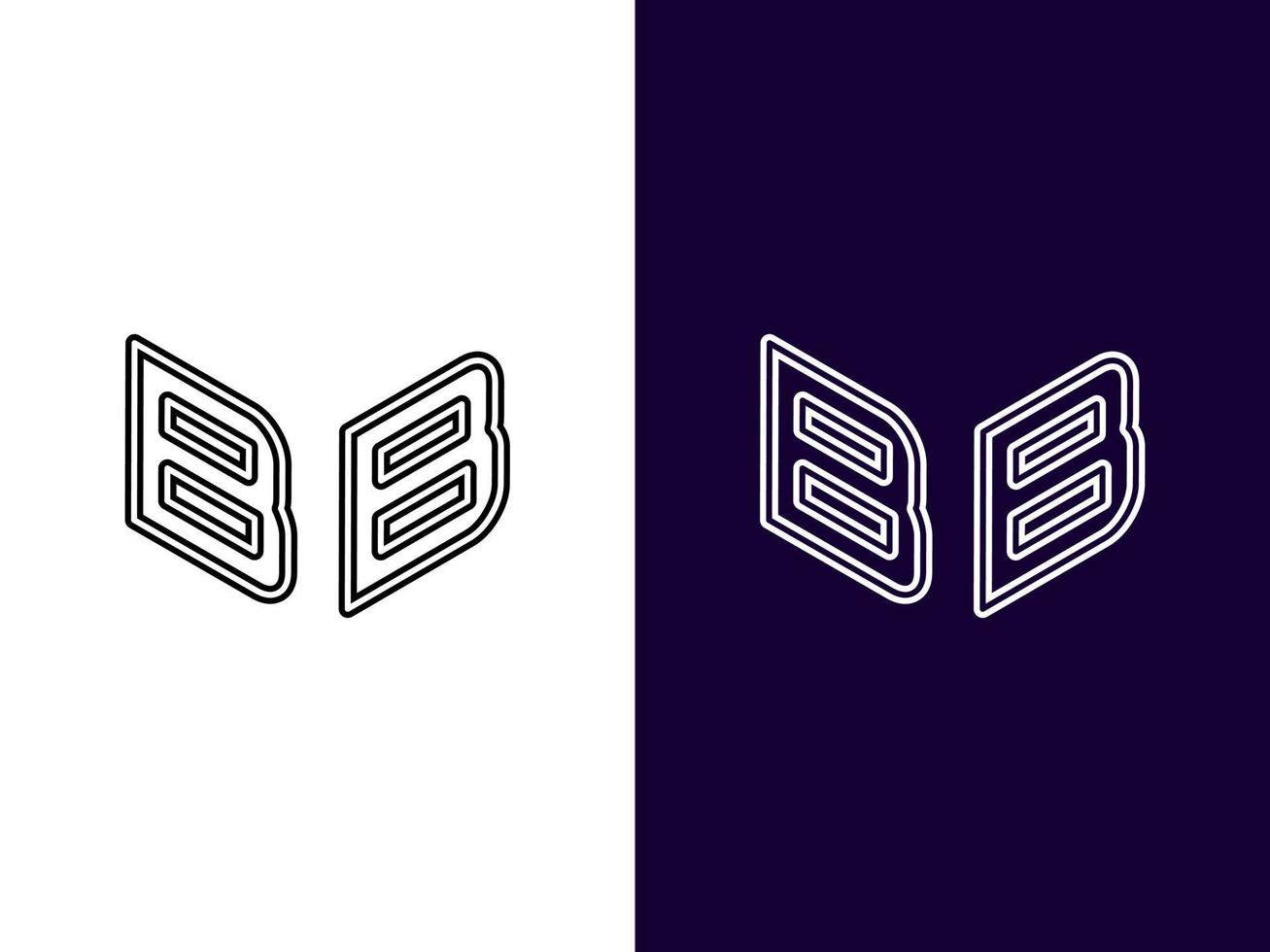 Initial letter BB minimalist and modern 3D logo design vector