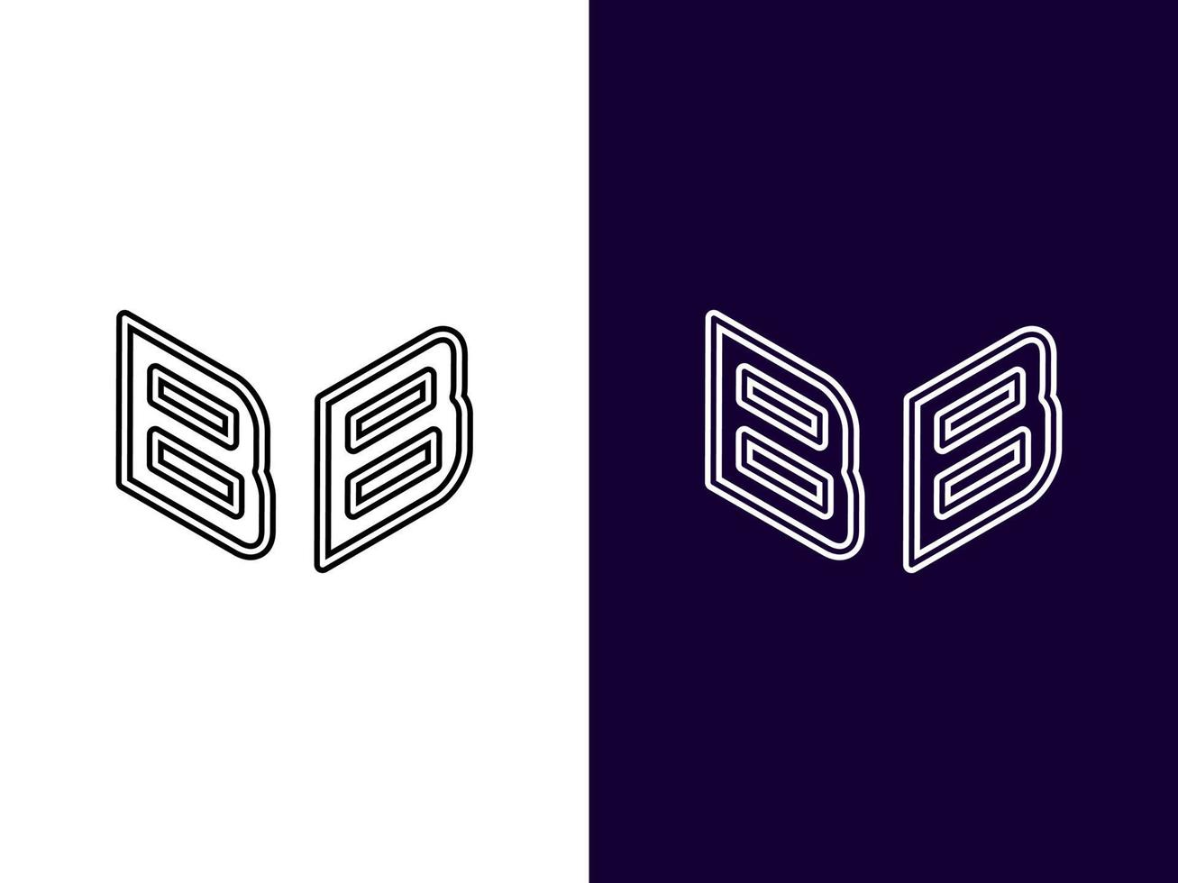 Initial letter BB minimalist and modern 3D logo design vector