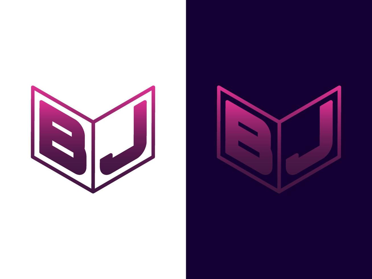 Initial letter BJ minimalist and modern 3D logo design vector