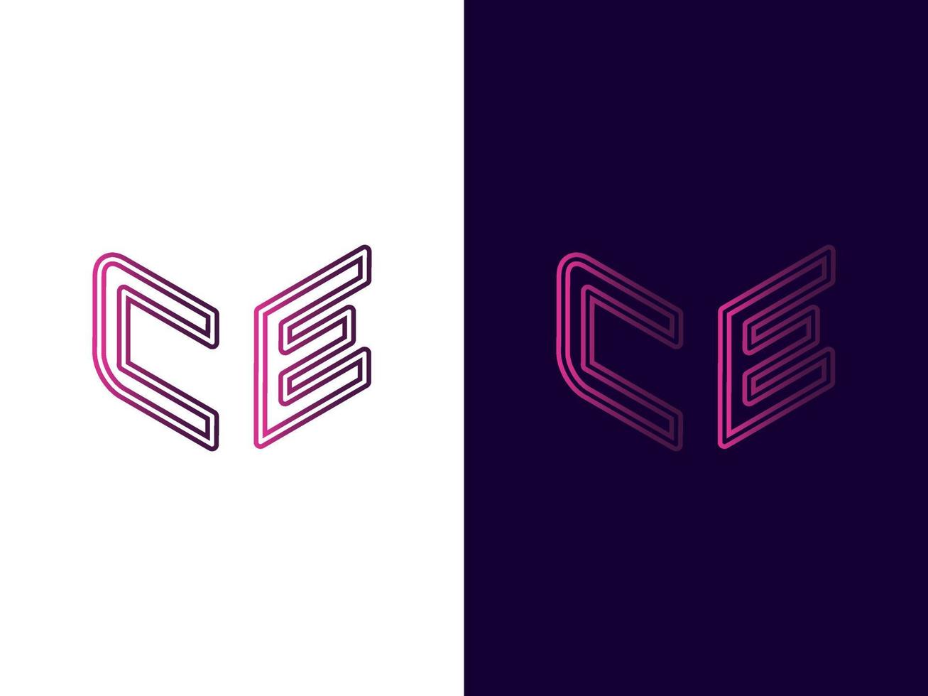 Initial letter CE minimalist and modern 3D logo design vector