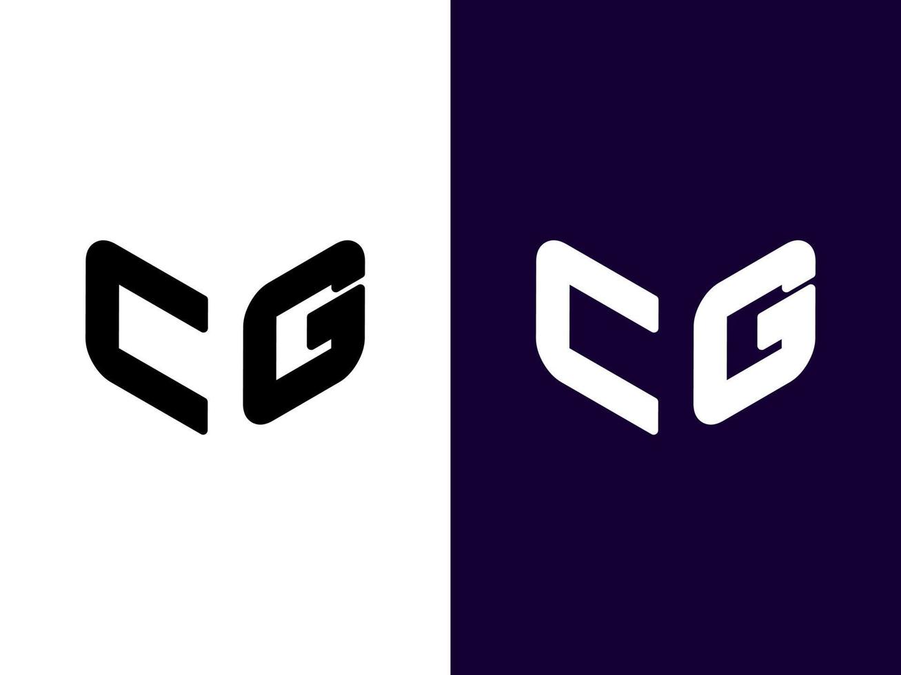 Initial letter CG minimalist and modern 3D logo design vector