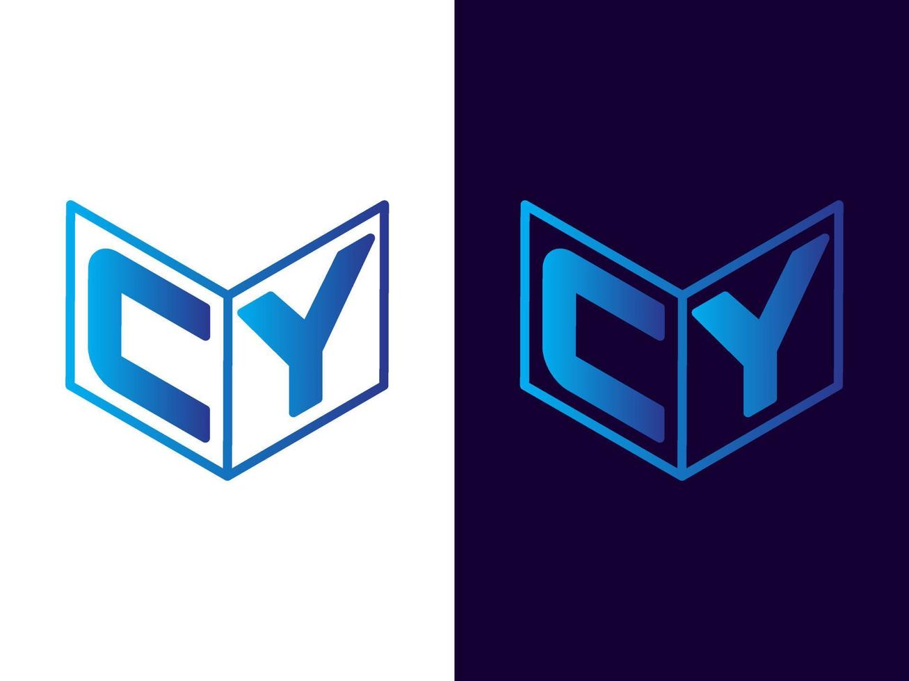 Initial letter CY minimalist and modern 3D logo design vector
