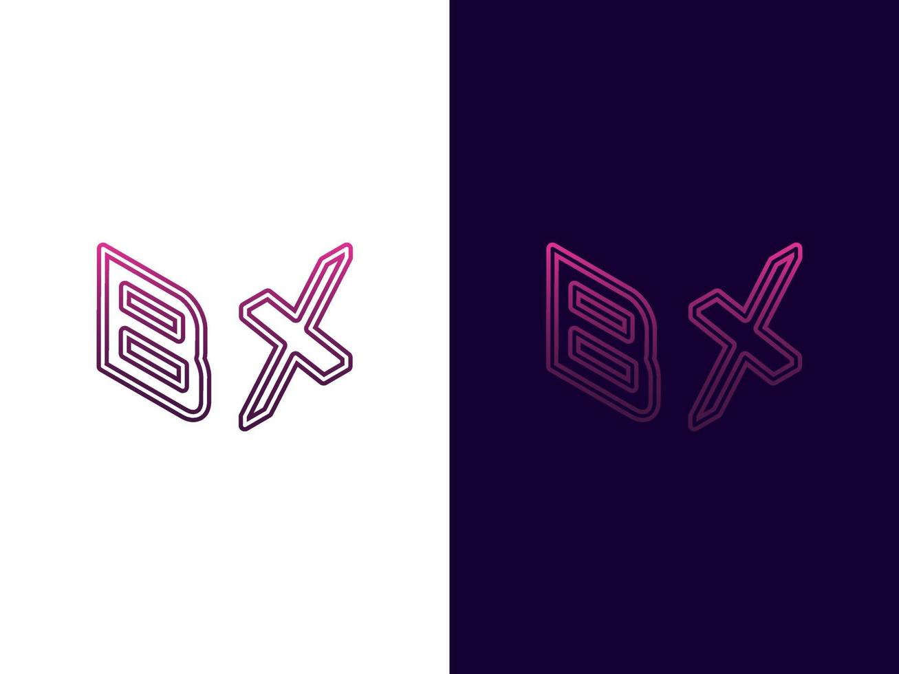 Initial letter BX minimalist and modern 3D logo design vector