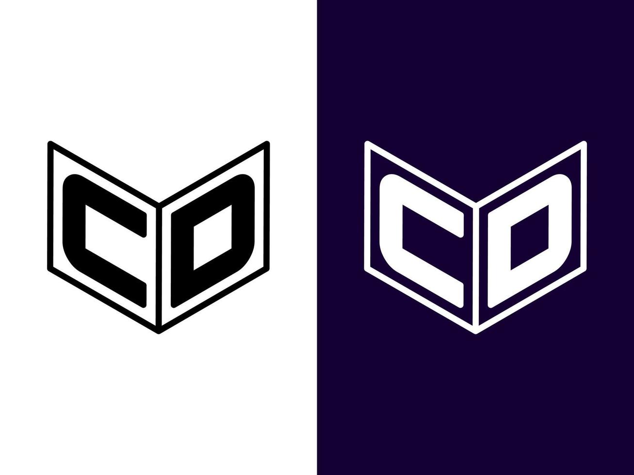 letra inicial cd diseño de logotipo 3d minimalista y moderno vector
