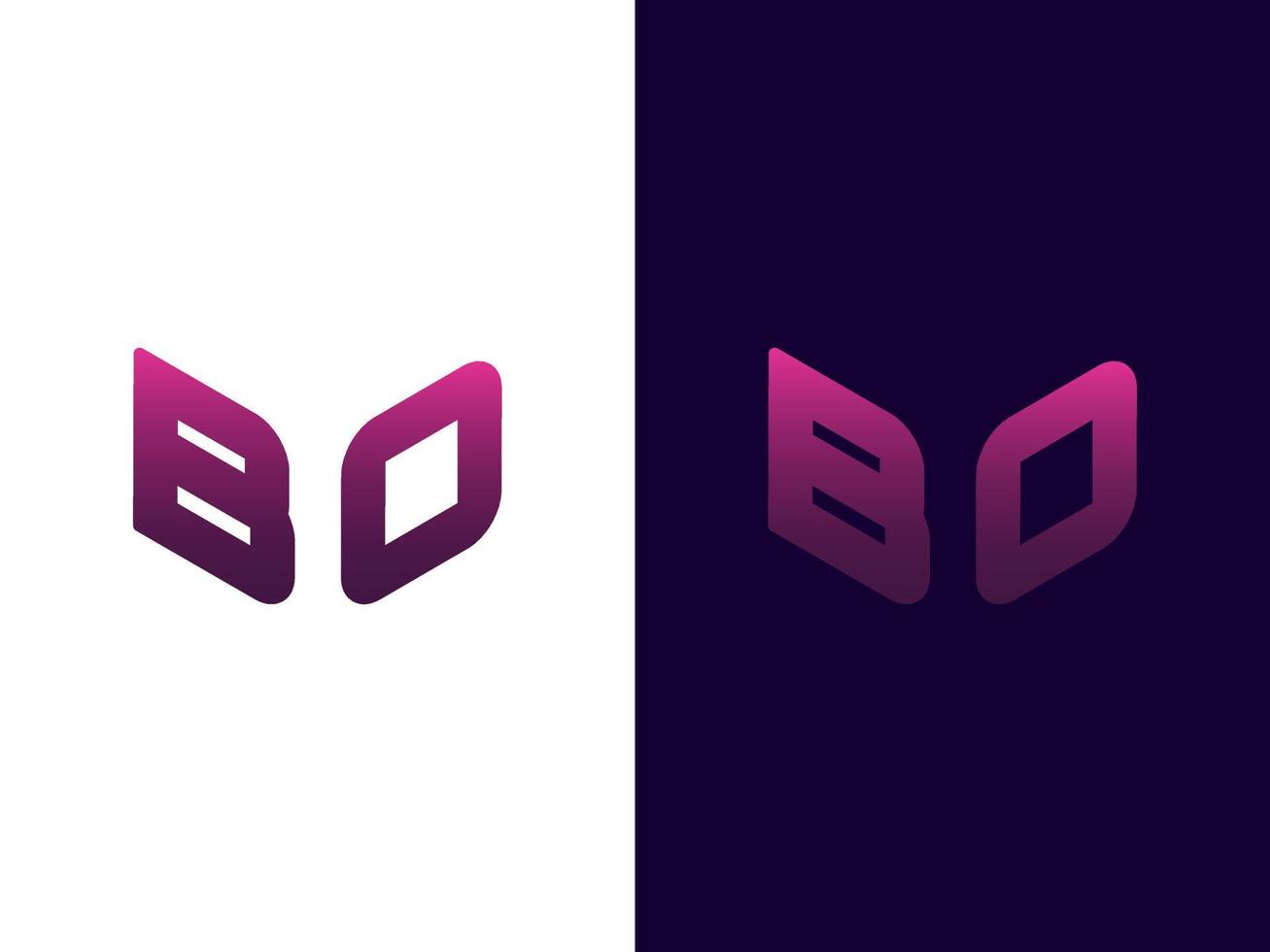Initial letter BO minimalist and modern 3D logo design vector