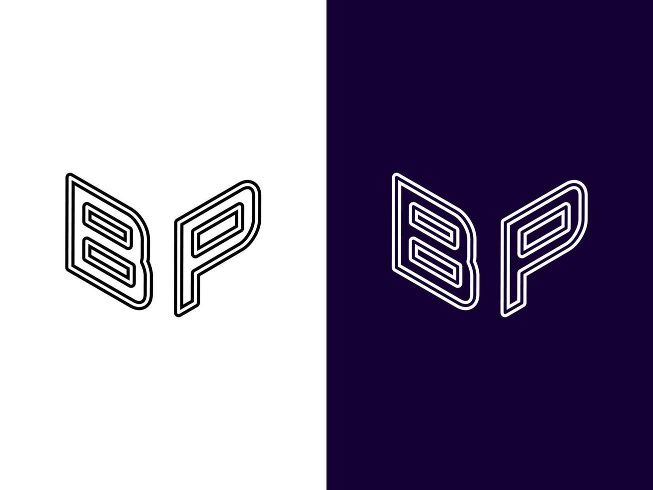 Initial letter BP minimalist and modern 3D logo design vector