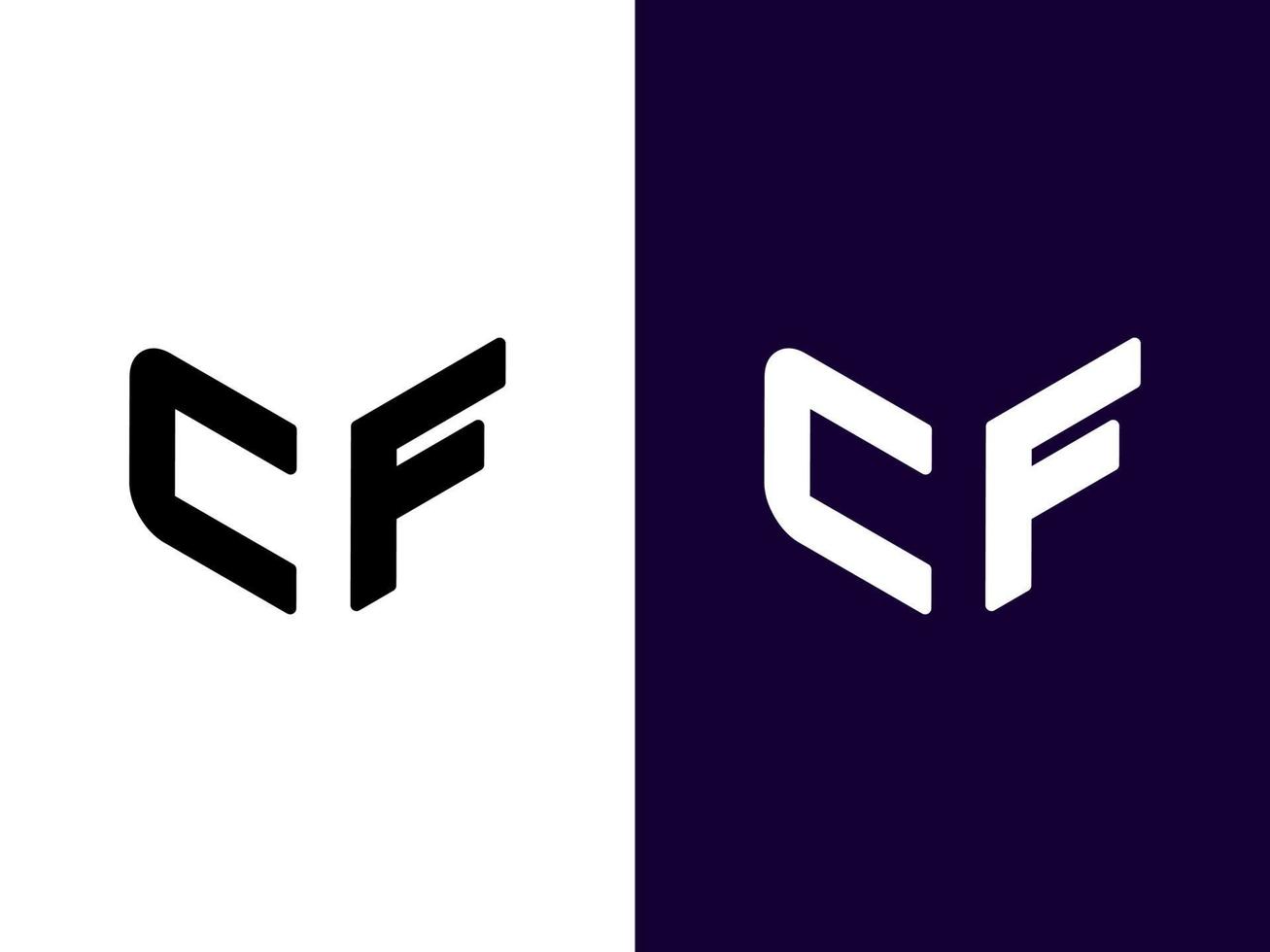 letra inicial cf diseño de logotipo 3d minimalista y moderno vector