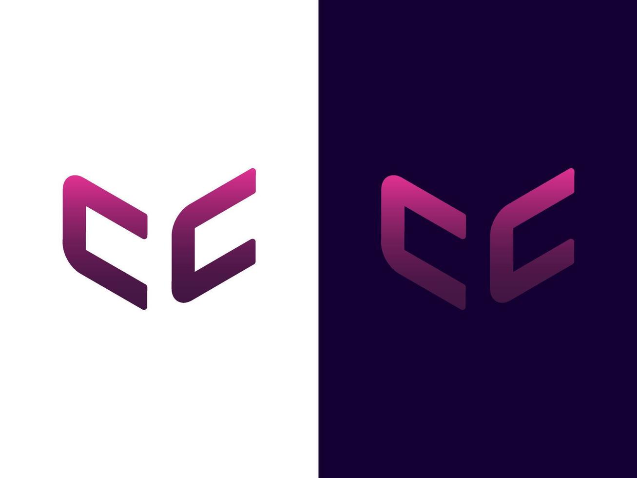 letra inicial cc diseño de logotipo 3d minimalista y moderno vector