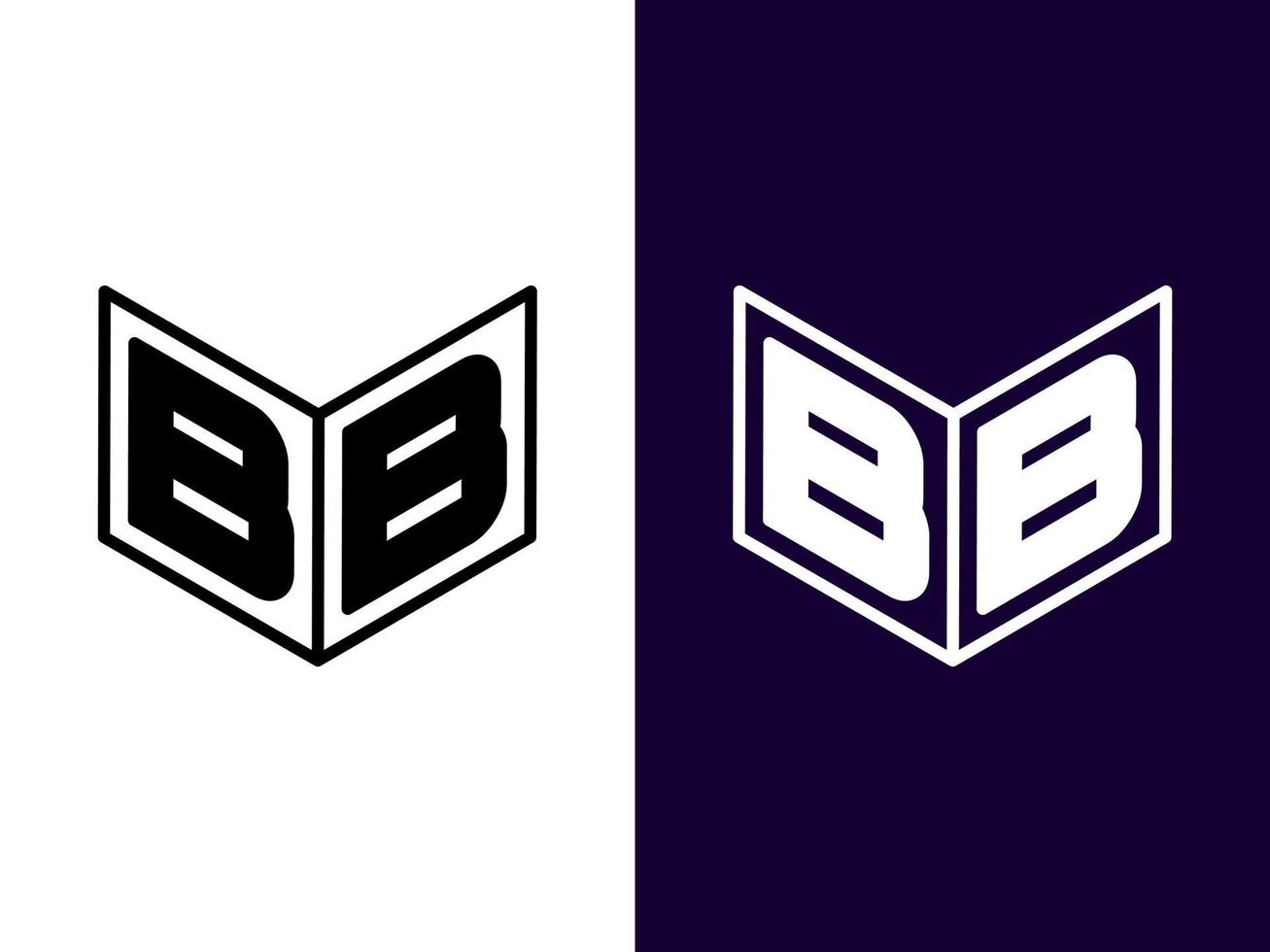letra inicial bb diseño de logotipo 3d minimalista y moderno vector