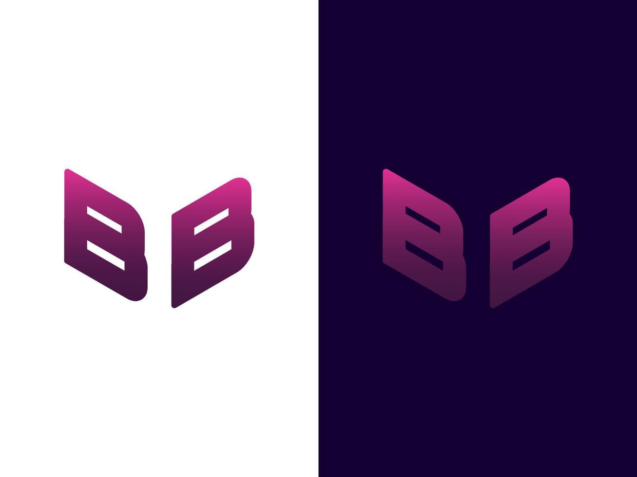 Initial letter BB minimalist and modern 3D logo design vector