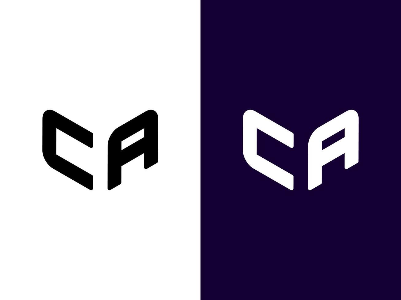 letra inicial ca diseño de logotipo 3d minimalista y moderno vector