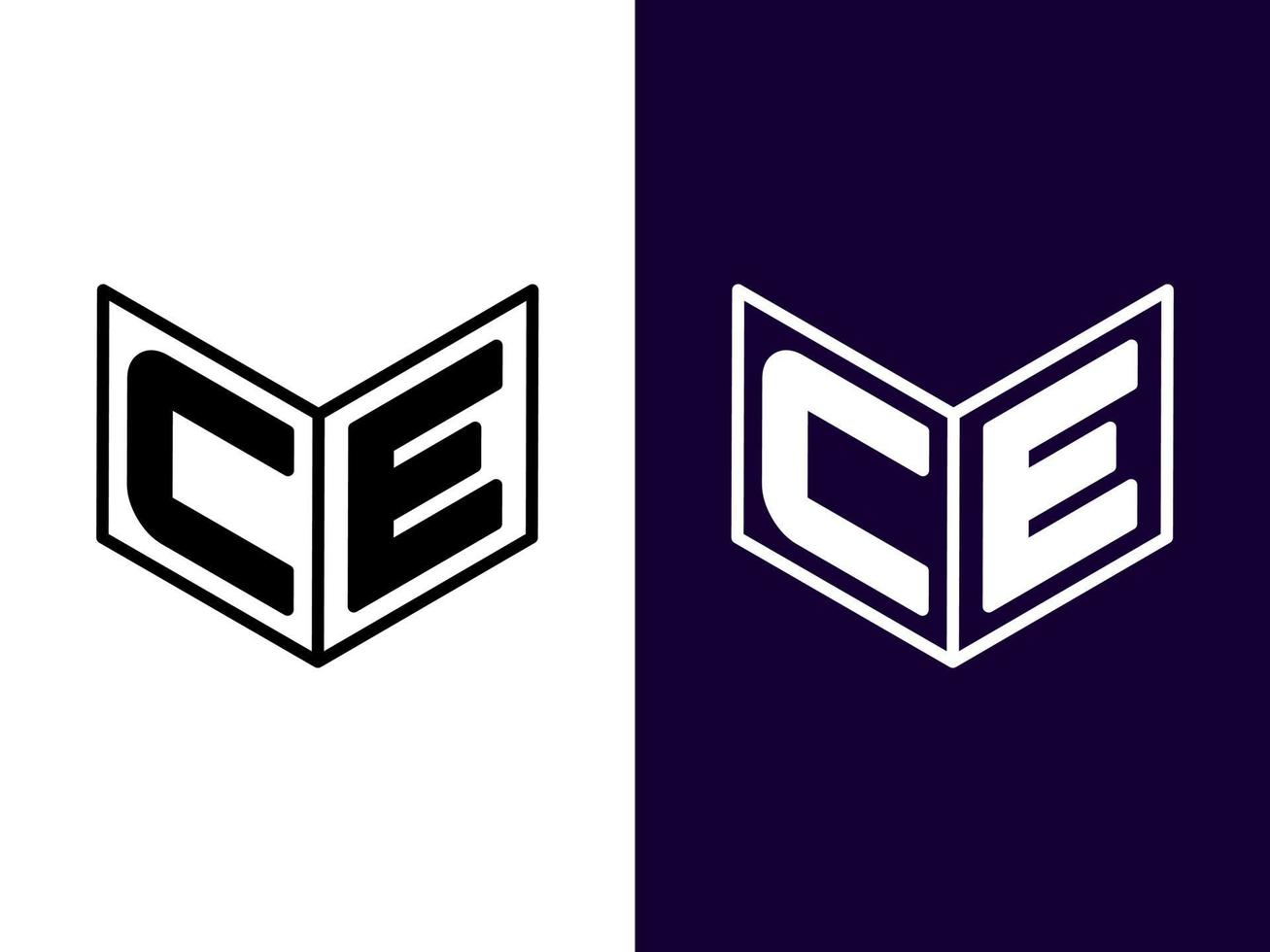 Initial letter CE minimalist and modern 3D logo design vector