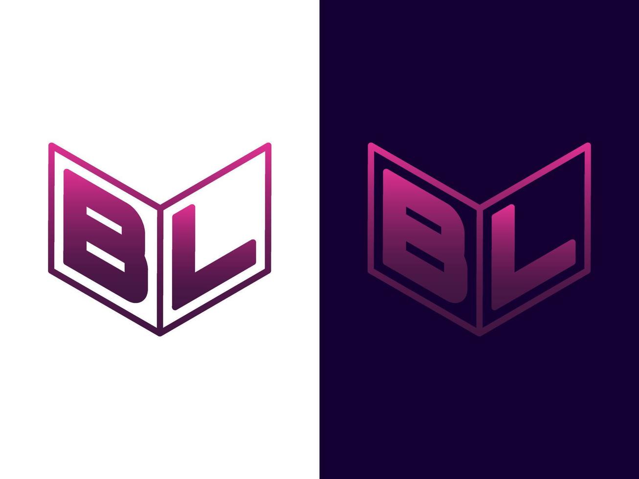 Initial letter BL minimalist and modern 3D logo design vector