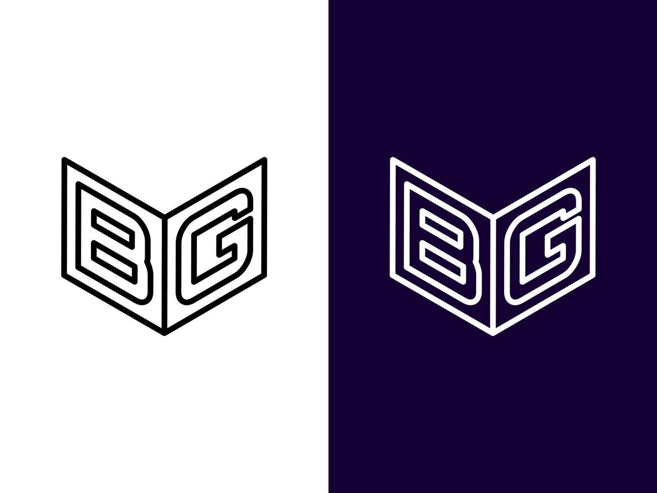 Initial letter BG minimalist and modern 3D logo design vector