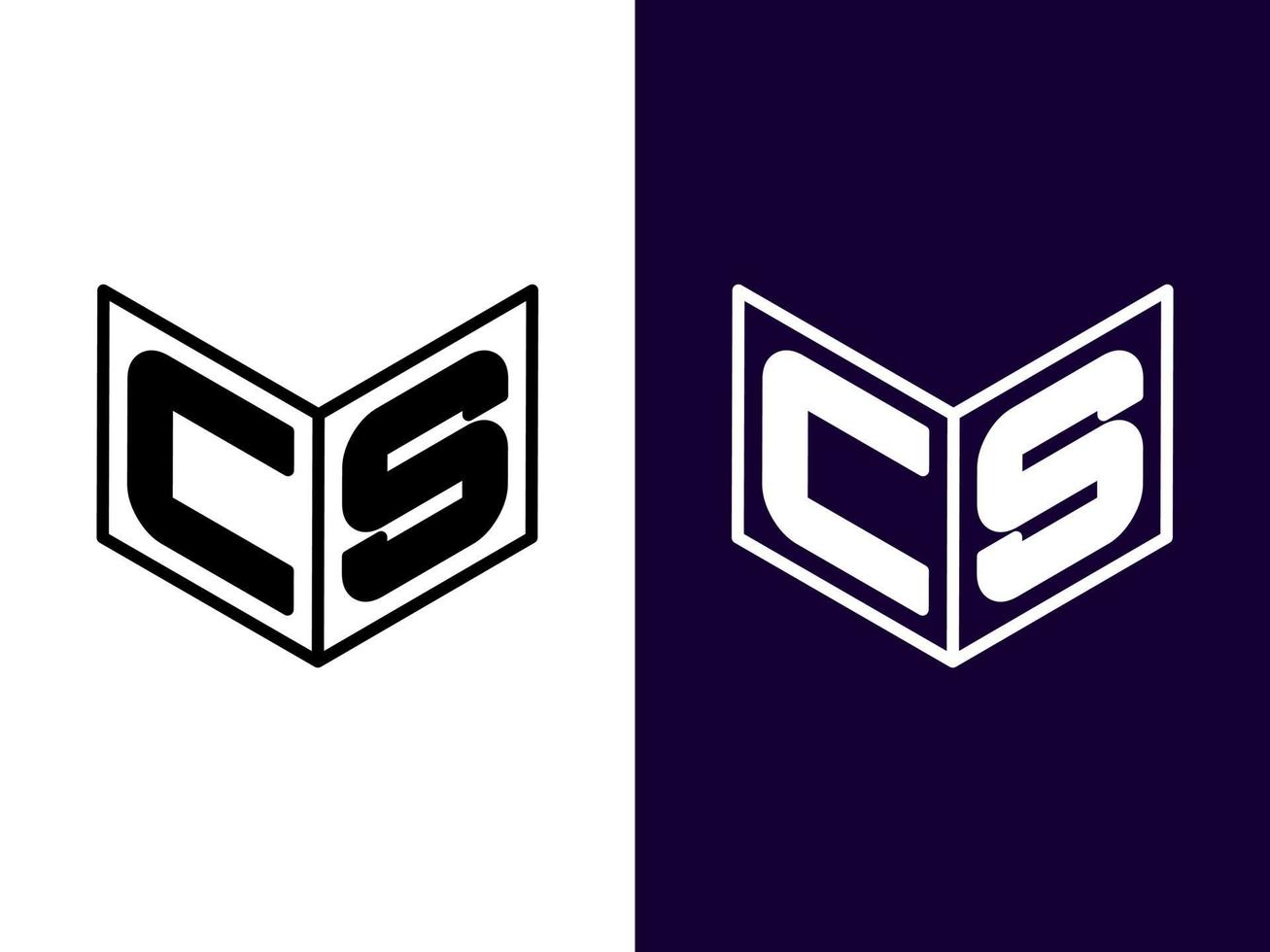 Initial letter CS minimalist and modern 3D logo design vector