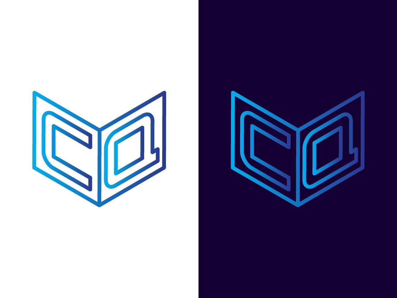 Initial letter CQ minimalist and modern 3D logo design vector