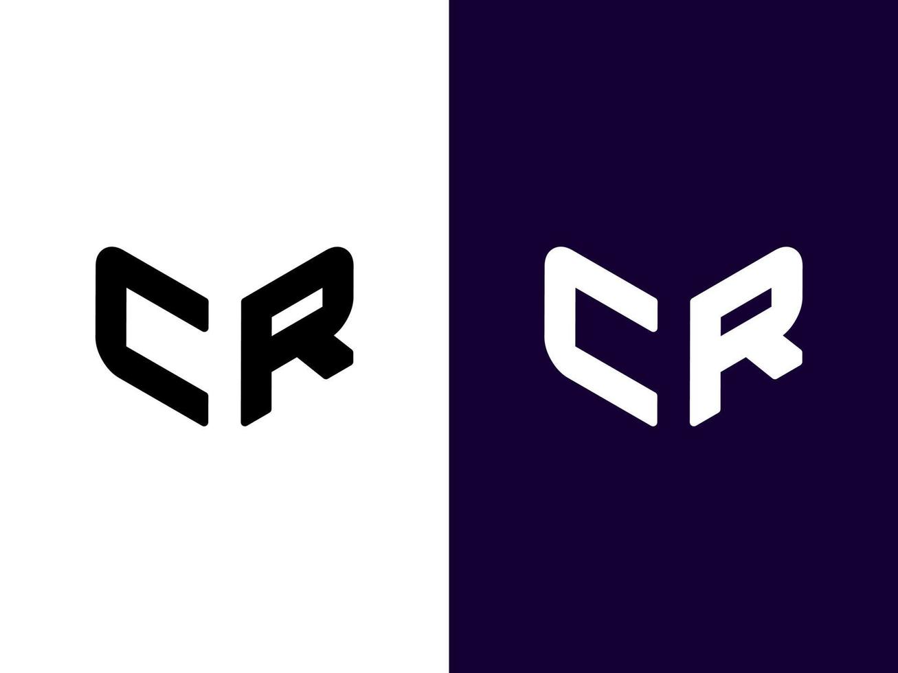 Initial letter CR minimalist and modern 3D logo design vector