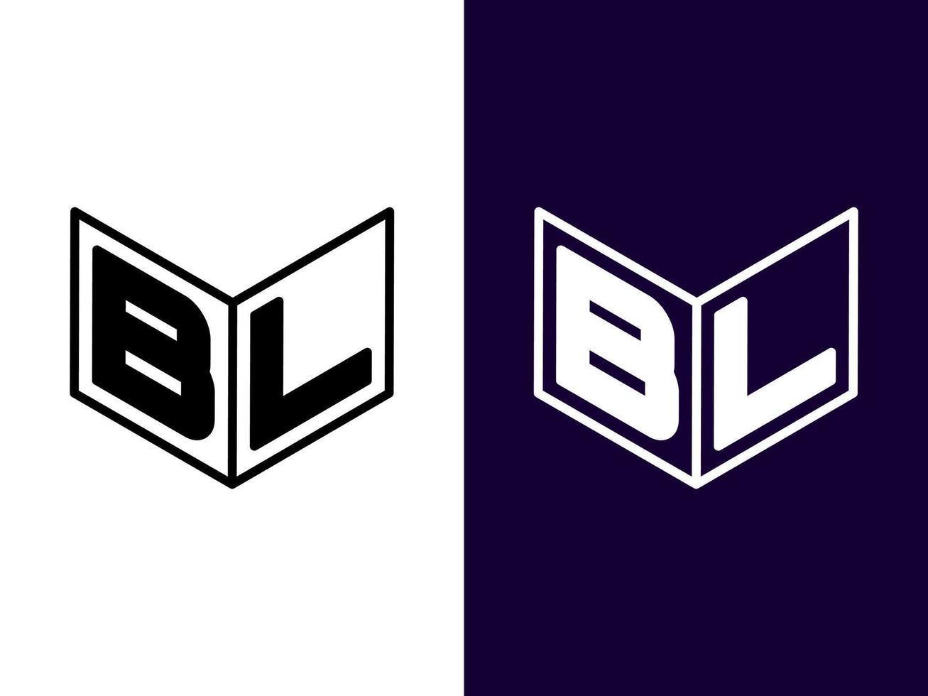 Initial letter BL minimalist and modern 3D logo design vector