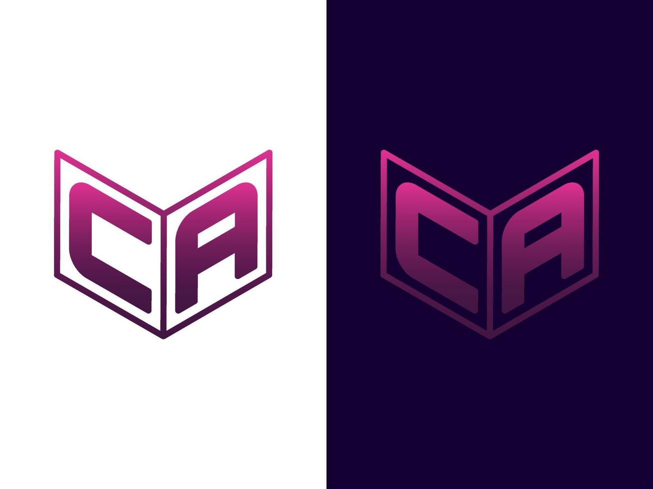 Initial letter CA minimalist and modern 3D logo design vector