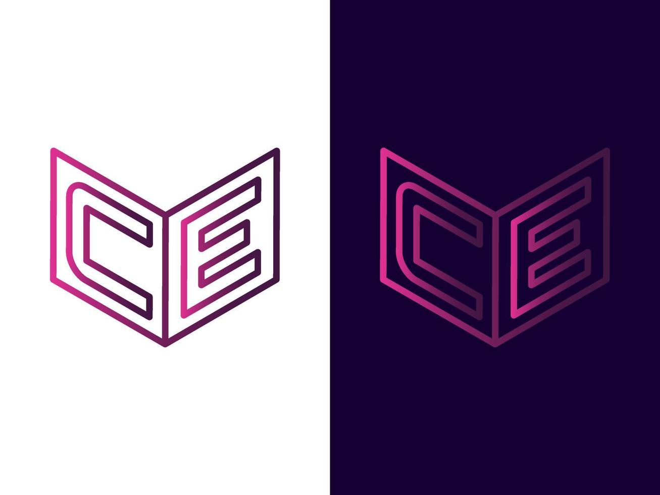 Initial letter CE minimalist and modern 3D logo design vector