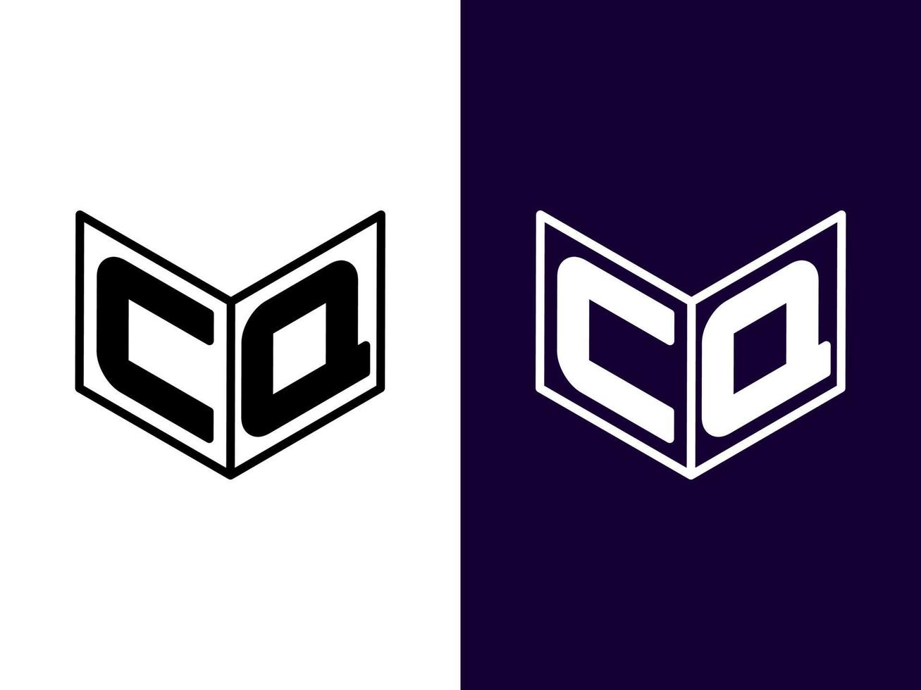 Initial letter CQ minimalist and modern 3D logo design vector