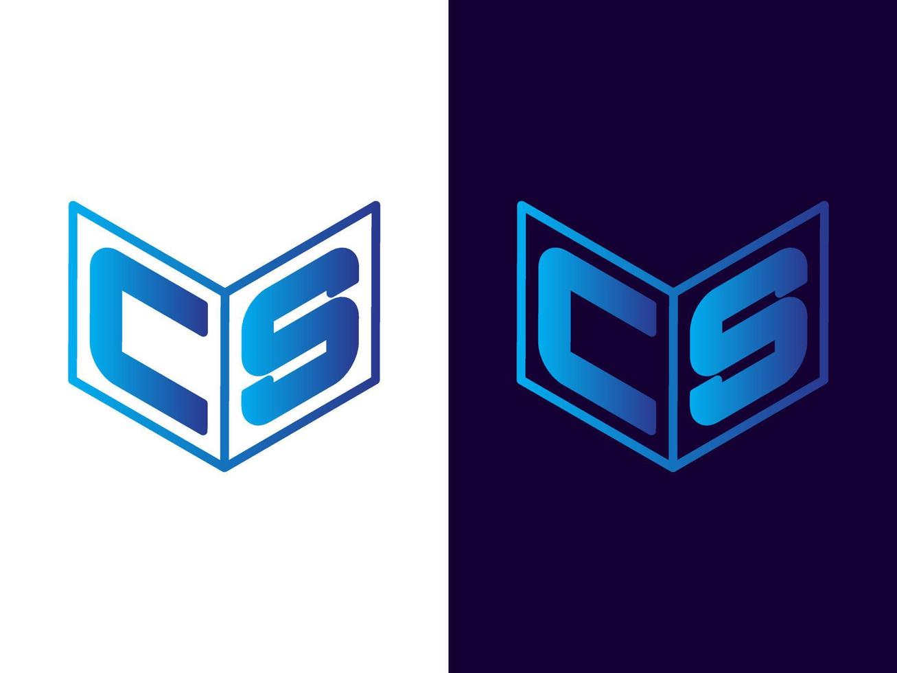 Initial letter CS minimalist and modern 3D logo design vector