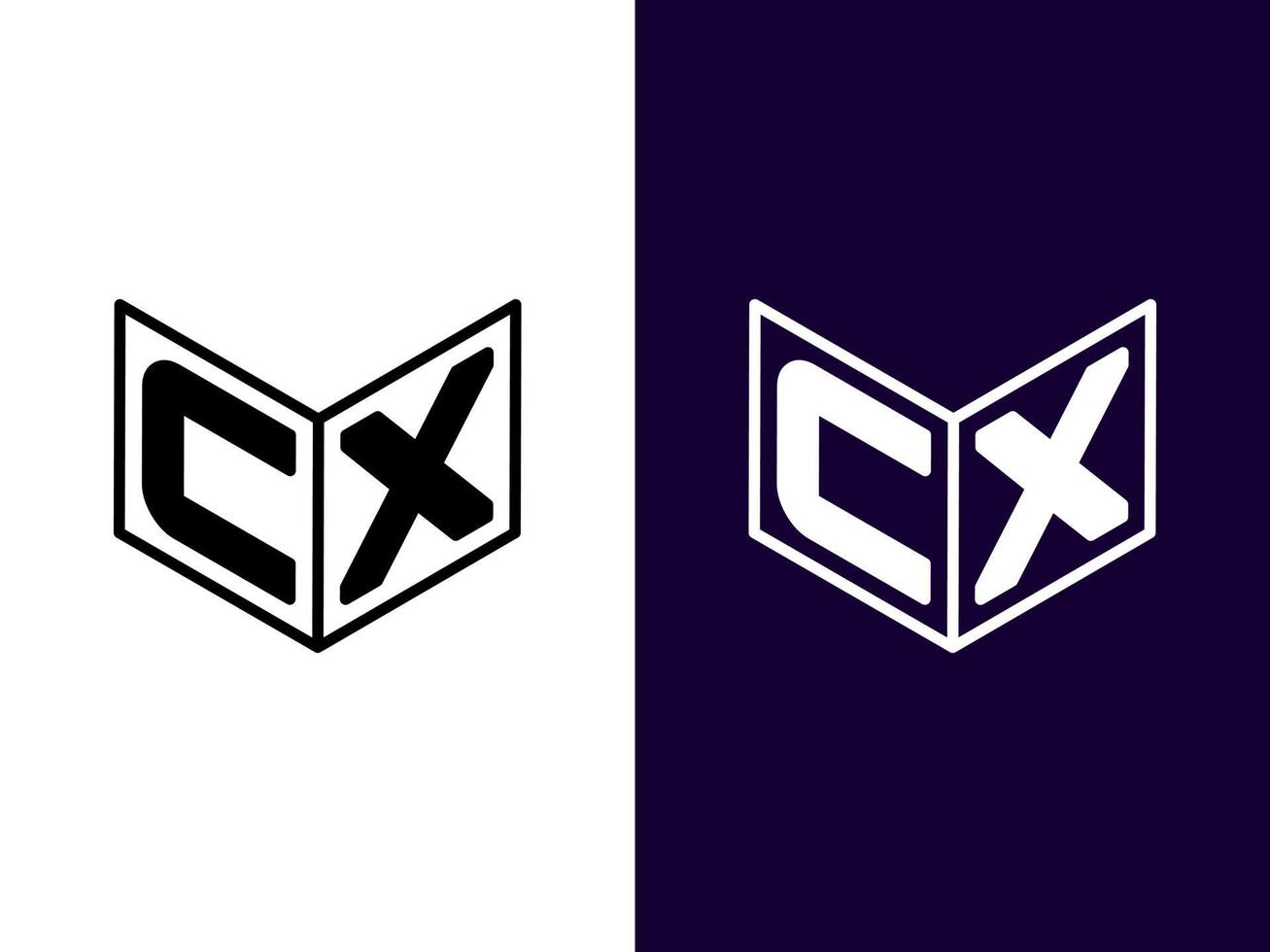 Initial letter CX minimalist and modern 3D logo design vector