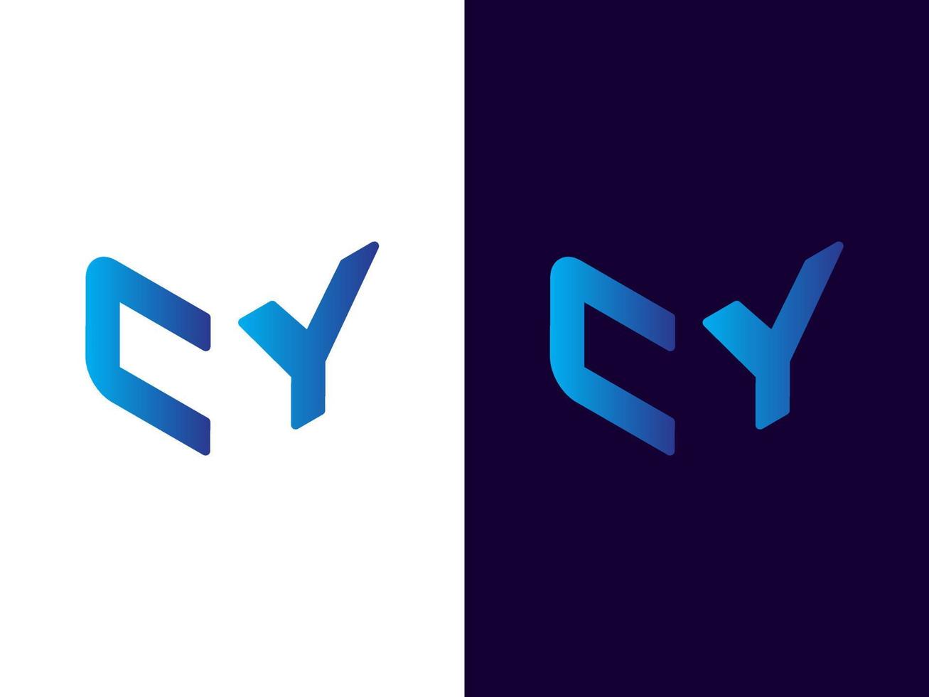 Initial letter CY minimalist and modern 3D logo design vector
