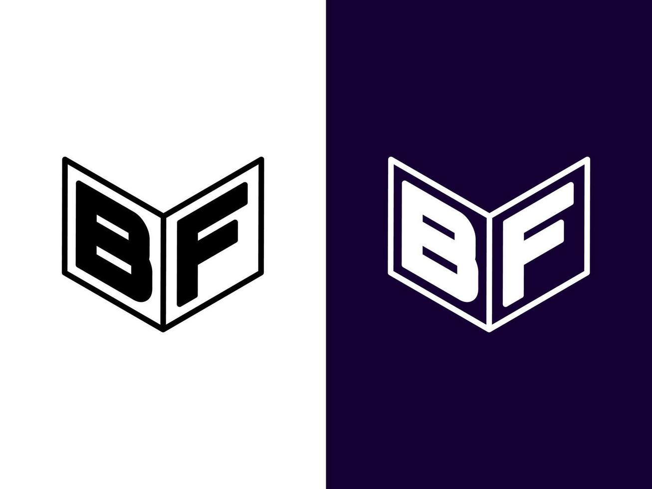 Initial letter BF minimalist and modern 3D logo design vector