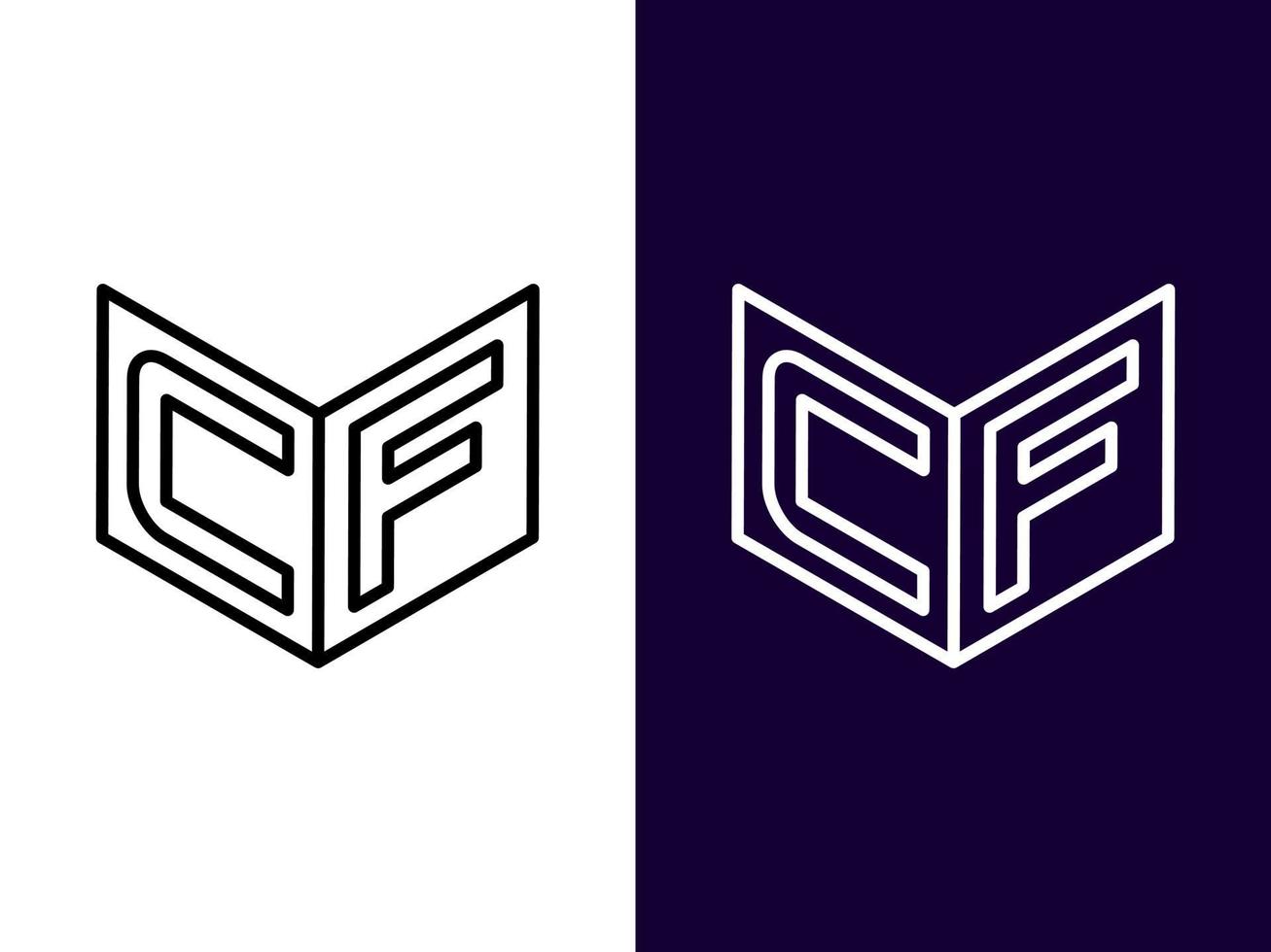 Initial letter CF minimalist and modern 3D logo design vector