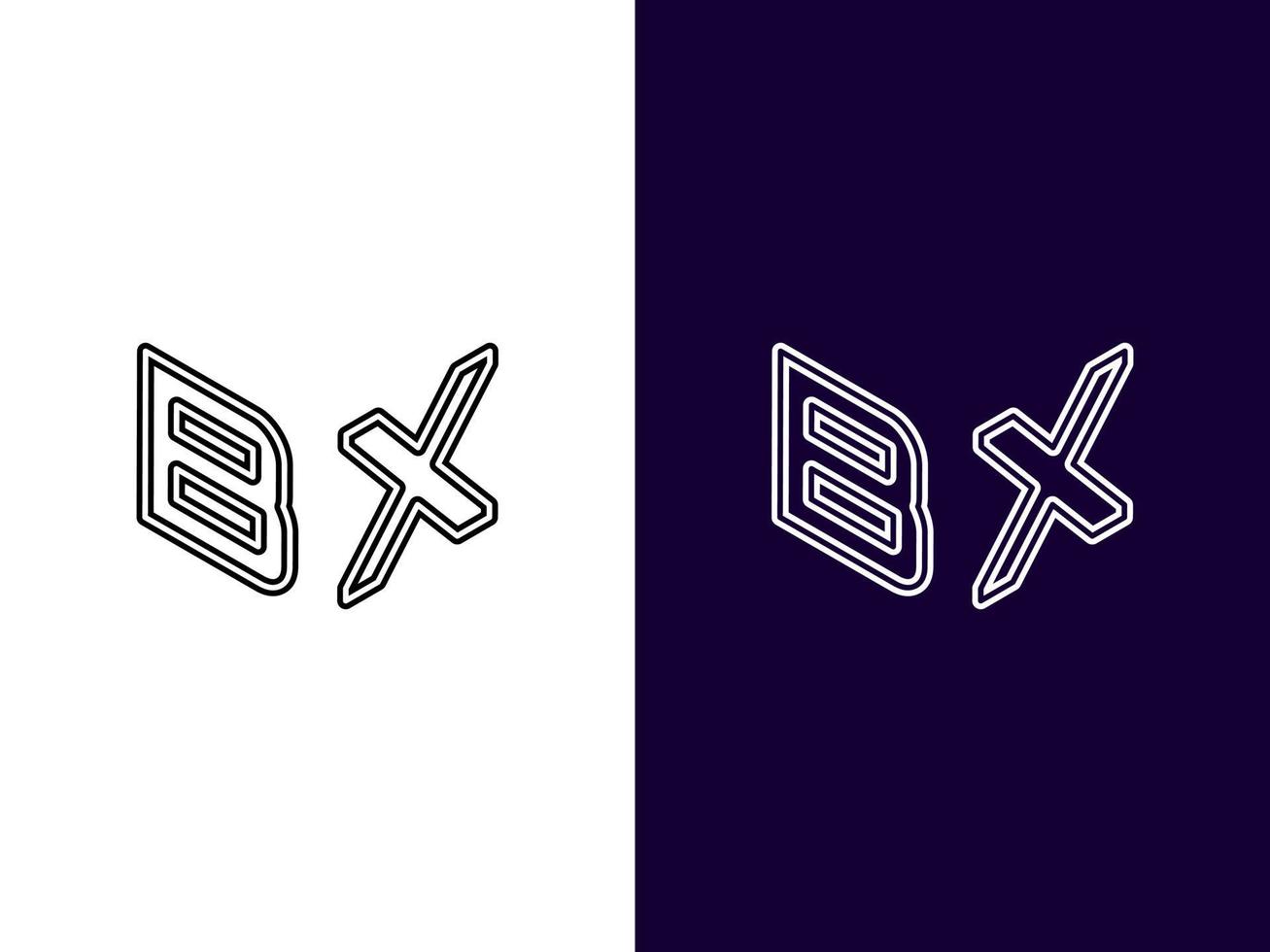 Initial letter BX minimalist and modern 3D logo design vector