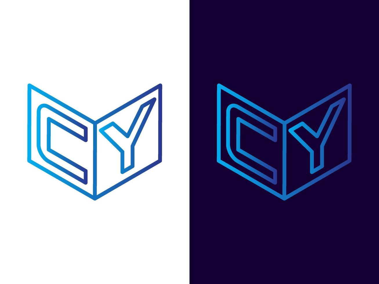 Initial letter CY minimalist and modern 3D logo design vector
