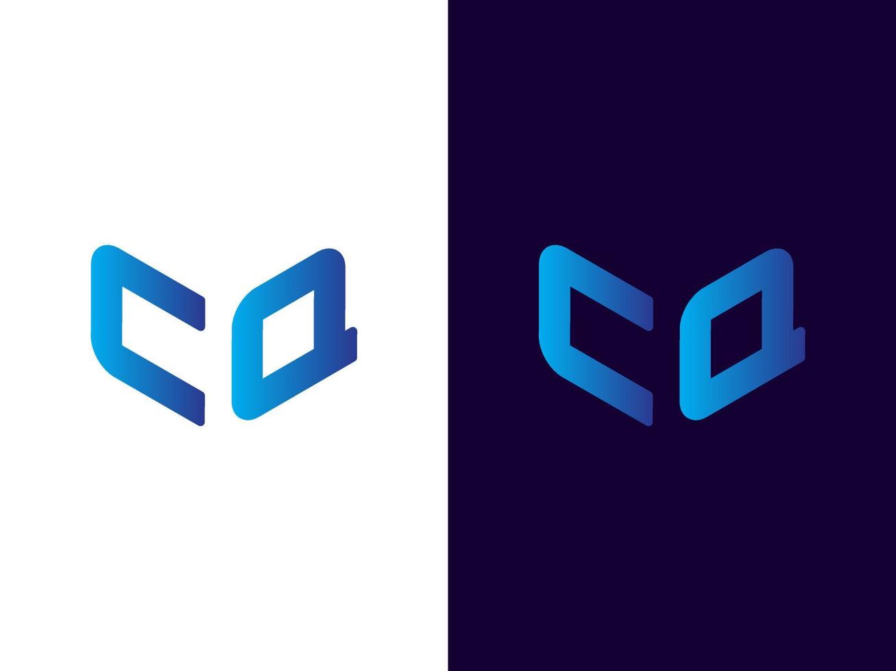 Initial letter CQ minimalist and modern 3D logo design vector