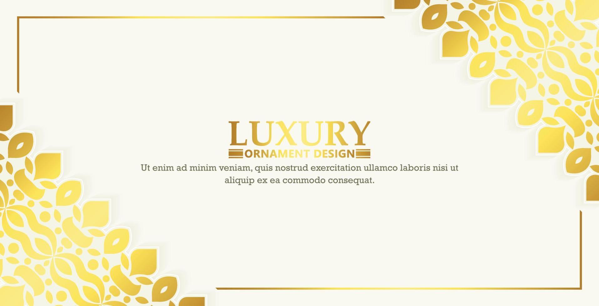luxury white and gold ornament pattern background vector