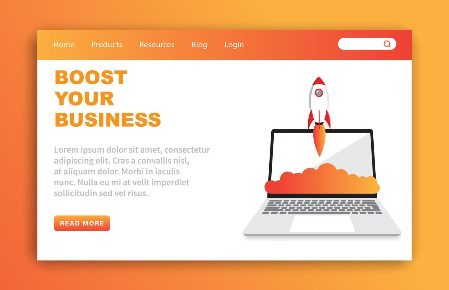 Boost Your Business Landing Page Template vector